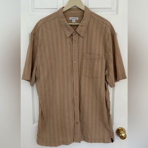 ROOTS MENS SHORT SLEEVE BUTTON UP SIZE 2XL COTTON VINTAGE